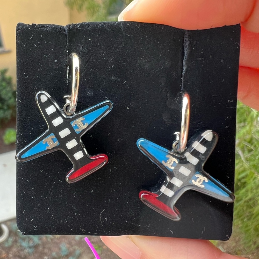 Chanel airplane earrings
